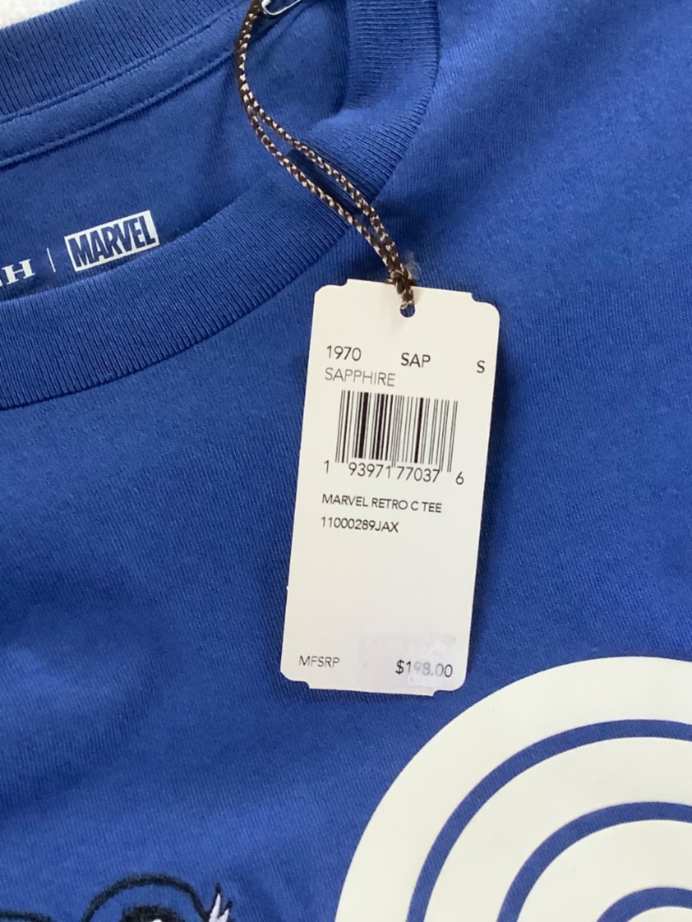 Coach X Marvel Captain America Retro C Tee Shirt Blue Size S - Picture 13 of 14